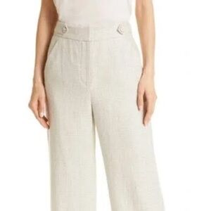 Veronica Beard Isley Checked Linen Pant Size 6